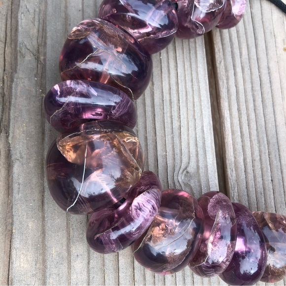 Believed Monies amethyst lucite necklace no markings you win. - Picture 3 of 8